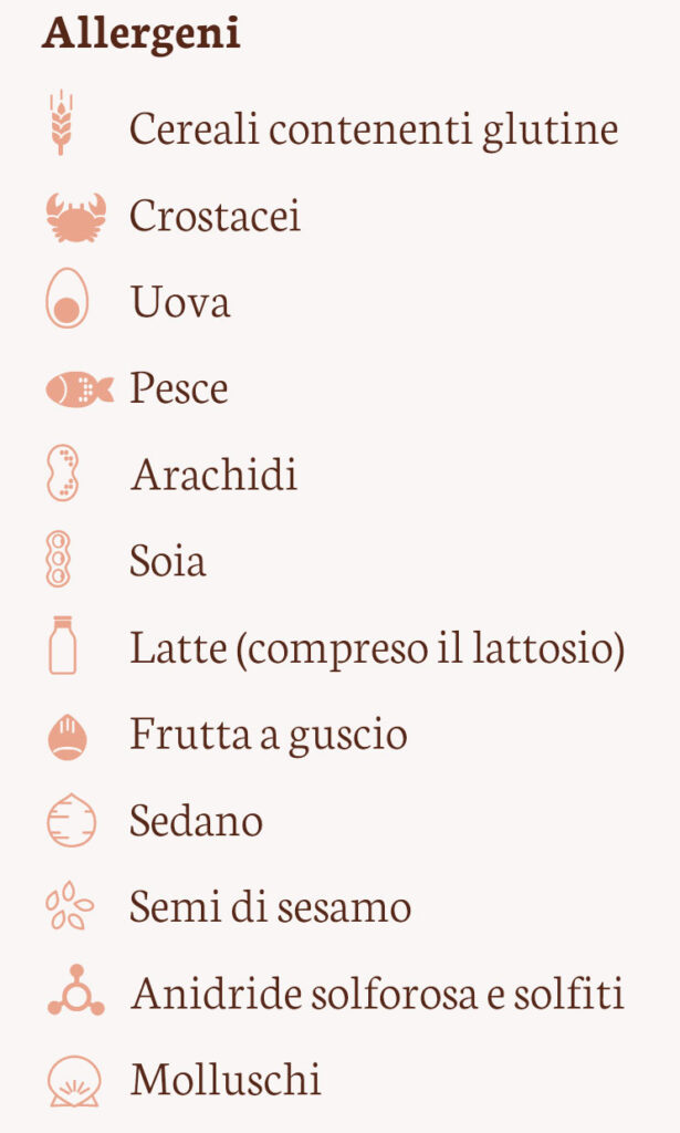 lista degli allergeni